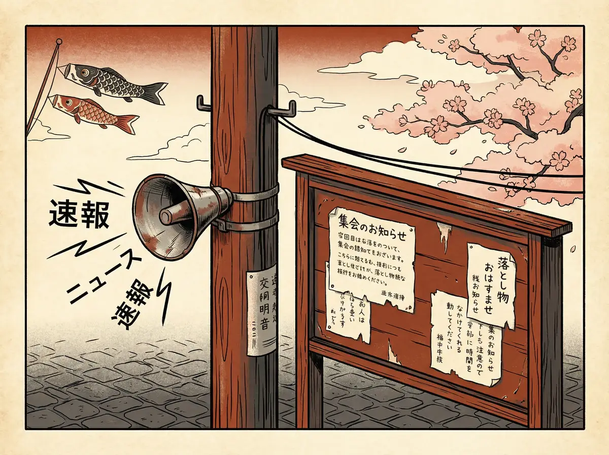 问鼎娱乐昭和街区广播喇叭和公告板